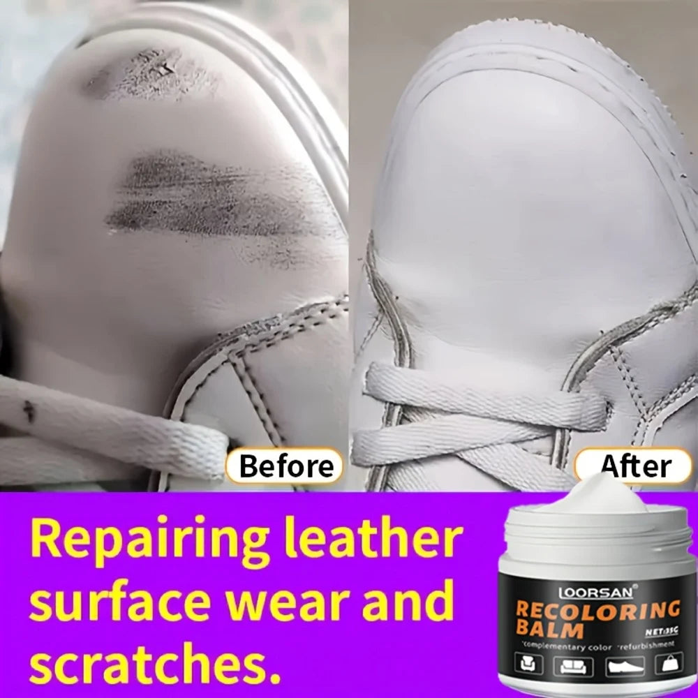 35g White Shoe Scratch Repair Paste - Professional Grade Color Restorer for Sneakers, Boots & Leather Shoes | Restore Original C