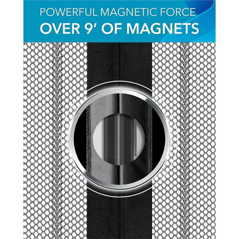 Easy Install, Magnetic Screen Door Mesh 1Pc-120X210cm-Self-Sealing, Pet Tested, Hands-Free Entry, Keeps Bugs Out