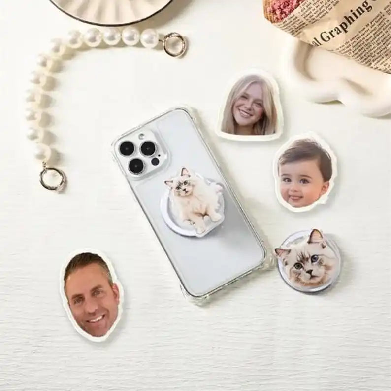 Diy Acrylic Cute Cartoon Photo Customization Modeling Periphery Phone Holder Desktop Collection Stand Ornaments Accessory