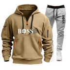 Men's Windproof Pullover Hoodie & Jogger Set