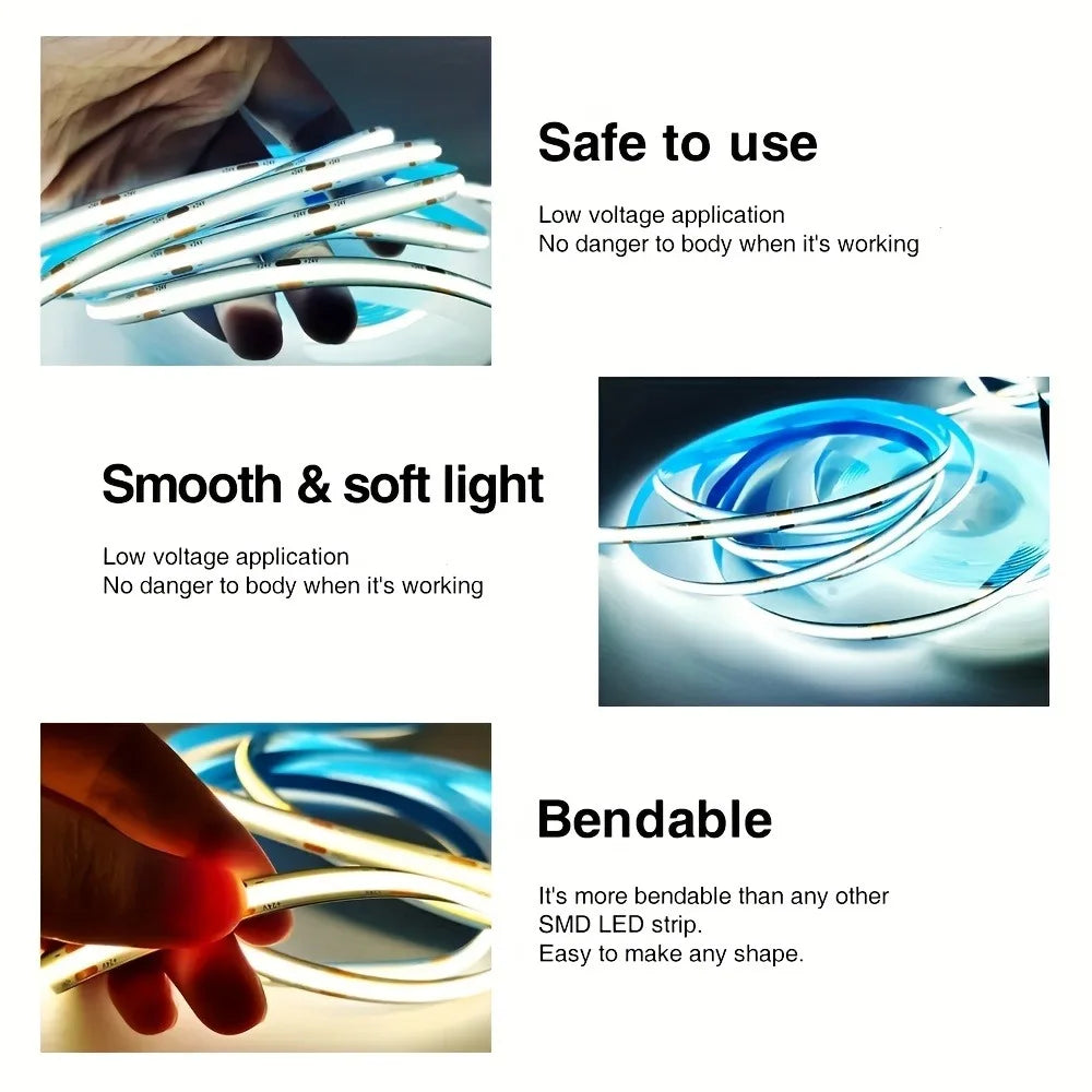 Motion Sensor USB COB LED Lights Strip 5V Dimmable 320LED/m Flexible Cabinet Kitchen Wardrobe TV Backlight LED Tape Lighting
