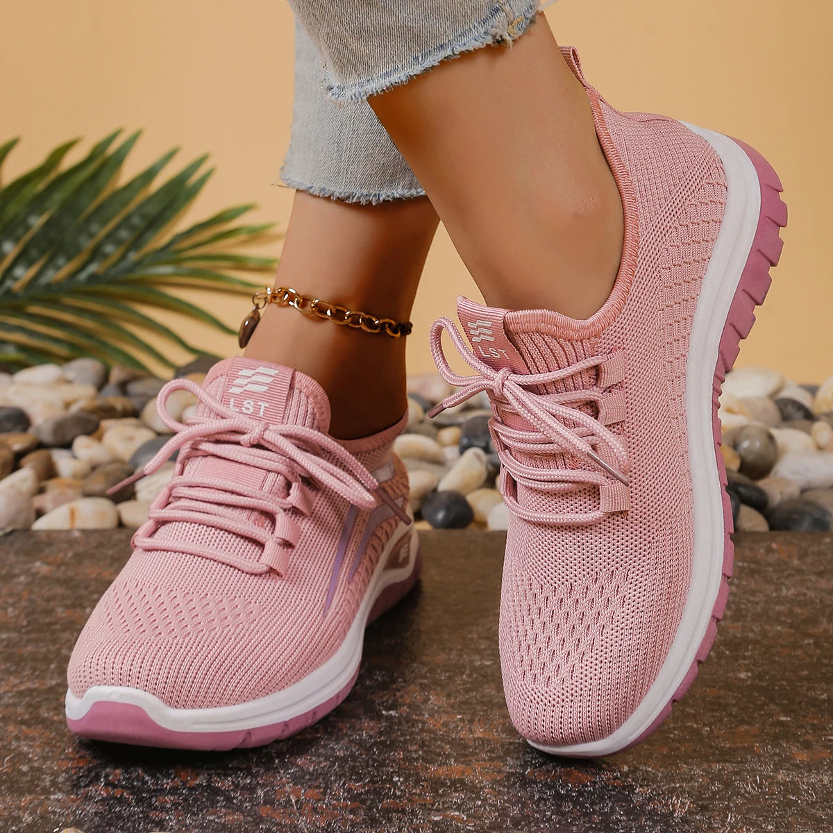 Women's Shoes, Casual Shoes for Ladies New Breathable Mesh Anti-Slip Soft-Soled Comfortable Sports Shoes