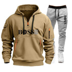 Men's Windproof Pullover Hoodie & Jogger Set