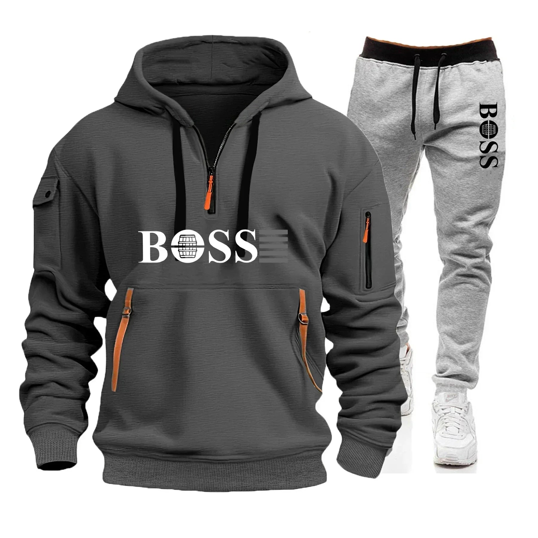 Men's Windproof Pullover Hoodie & Jogger Set