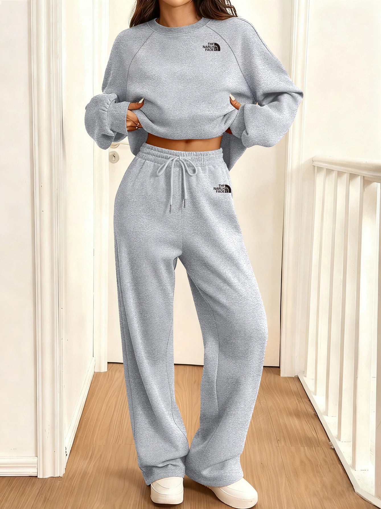 2026 Women's Tracksuit Autumn Fashion Round-Neck Sweatshirt Two Pieces Outfit Comfortable Daily Street Fitness Jogging Suit