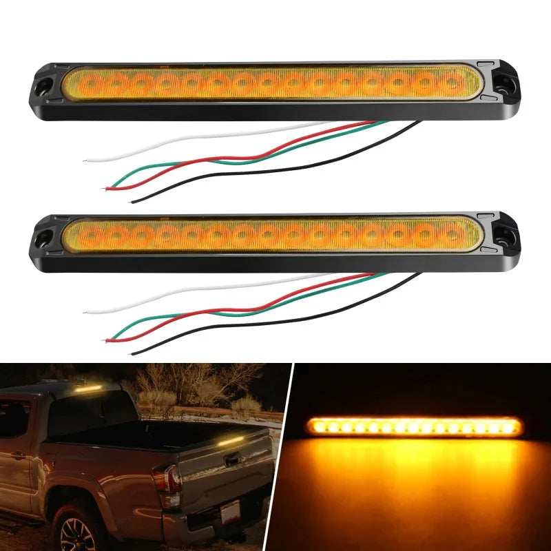 12-24V Brake Light Signal Turn Signal Light  New for 2PCS Is Suitable for Truck and Ship Universal 15LED Trailer Light Strip