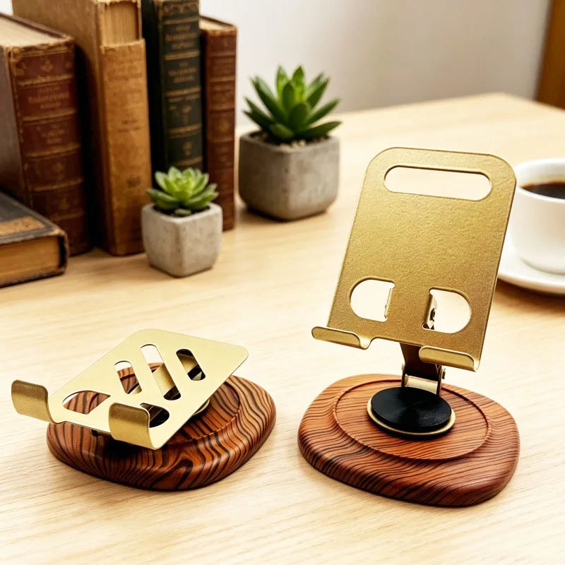 Cell Phone Stand for Desk - [360° Rotation] Foldable Mobile Stand, Office Desk Accessories Gifts for All smartphones