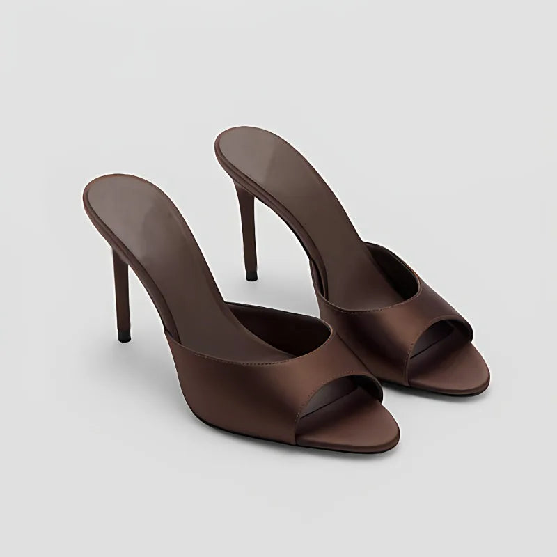 Women's Sandals Summer New Women's Shoes Shallow Satin Open Toe High Heel Thin Strap Women's Shoes 35-42