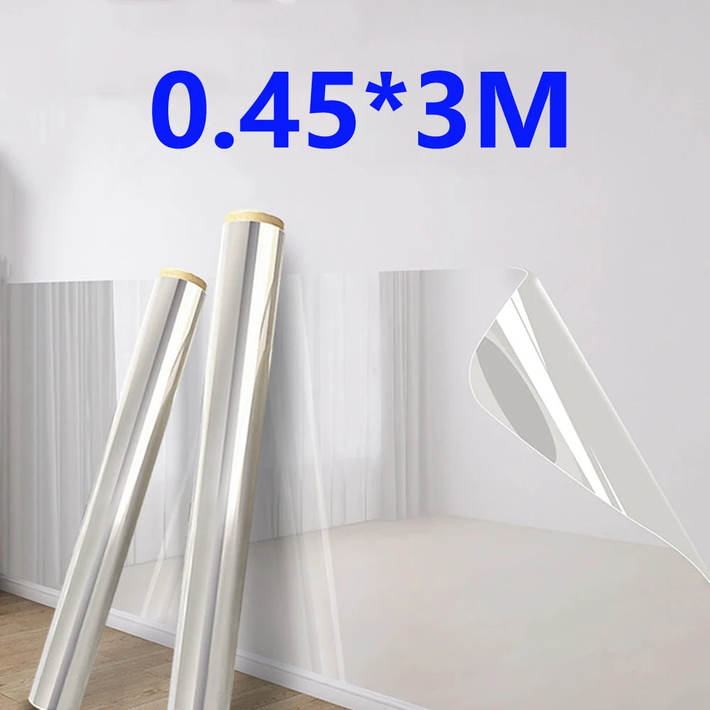 3/5/10m Transparent Electrostatic Protective Film Self Adhesive Oil Proof Wall Sticker Wallpaper Waterproof Film Home Decor