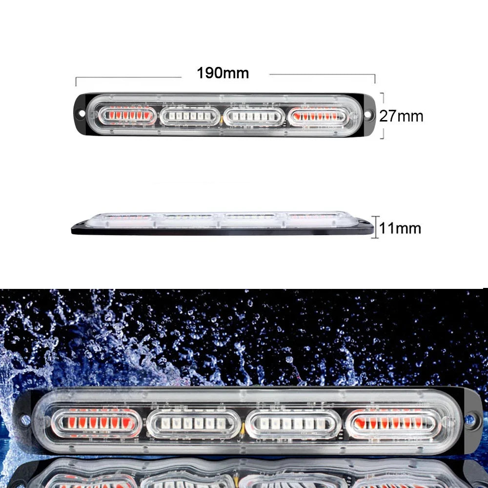 1pc Car Emergency Warning Light 12V 24V Trailer Truck Strobos Auto Diode Yellow White Flashing Lamp 24smd LED Strobe Light