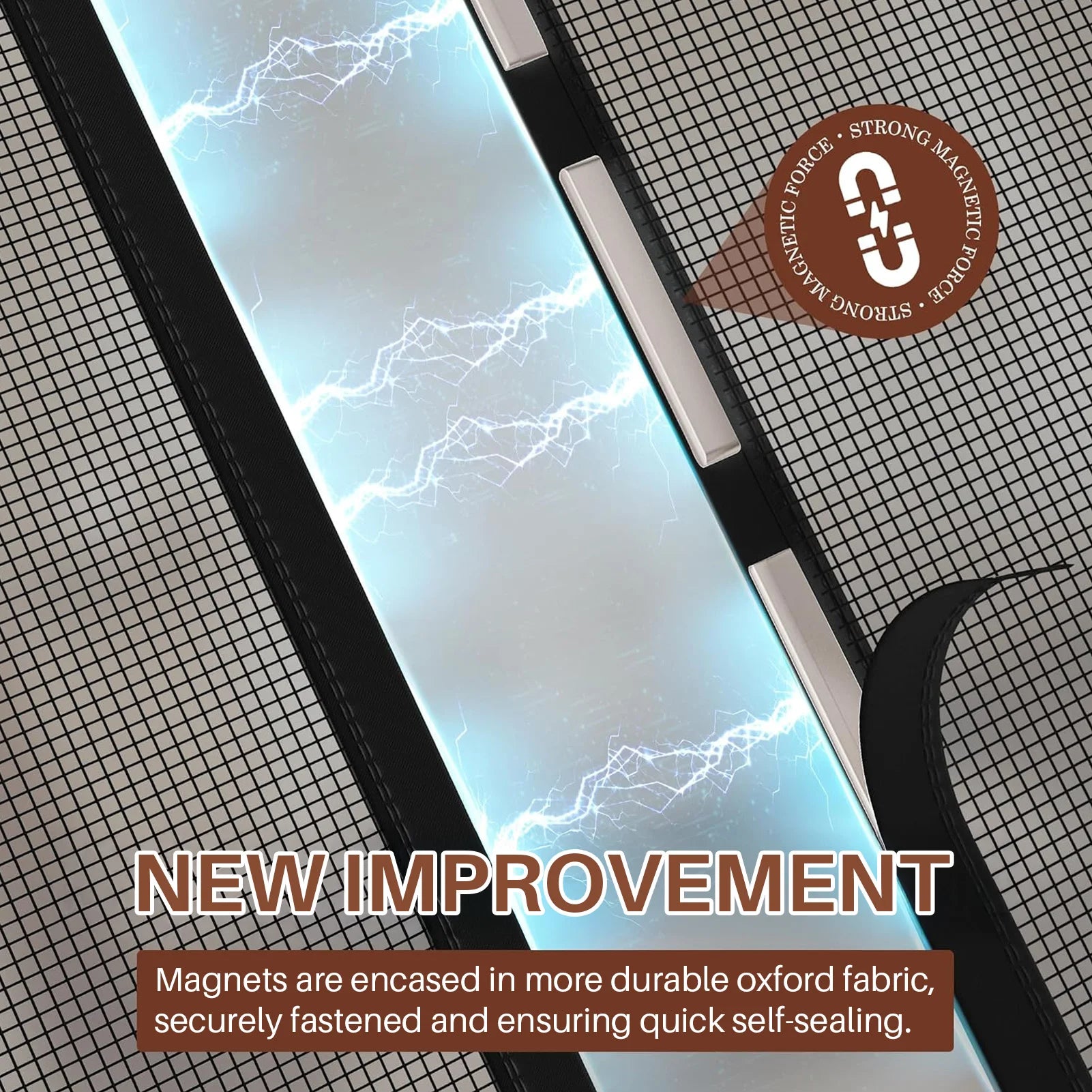 Magnetic Screen Doors for Sliding Doors Double-Sided Opening Screen Reinforced Mesh with Strong Magnets for French Patio Doors