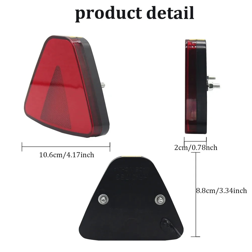 LED Car Flash Tail Brake Light 12V Rear Bumper Strobe Lamp Flowing Triangle Taillight For Auto Truck Pickup Motorbike Waterproof
