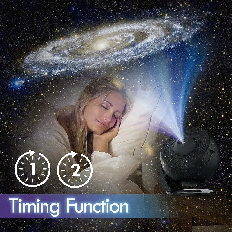 LED Galaxy Projector Night Light — 360° Rotating Planetarium Lamp