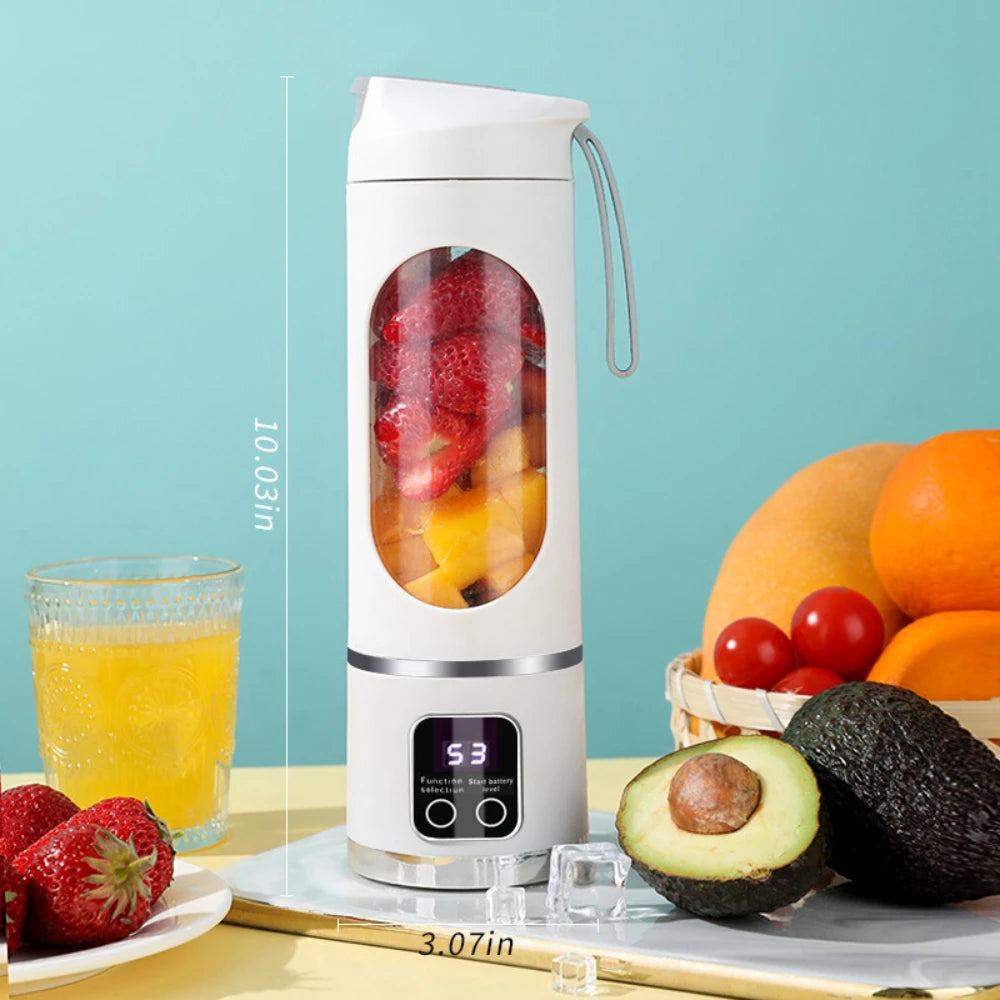 Portable Blender for Shakes and Smoothies 450ml BPA Free Travel Cup & Lid, Durable Stainless Steel Blades, Personal Smoothie