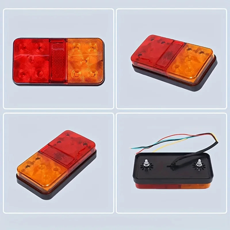 12V LED Trailer Light with 10 High-Brightness Chips, Brake & Turn Signal Lamp, Waterproof Tail Light for Truck, Van, RV, Camper