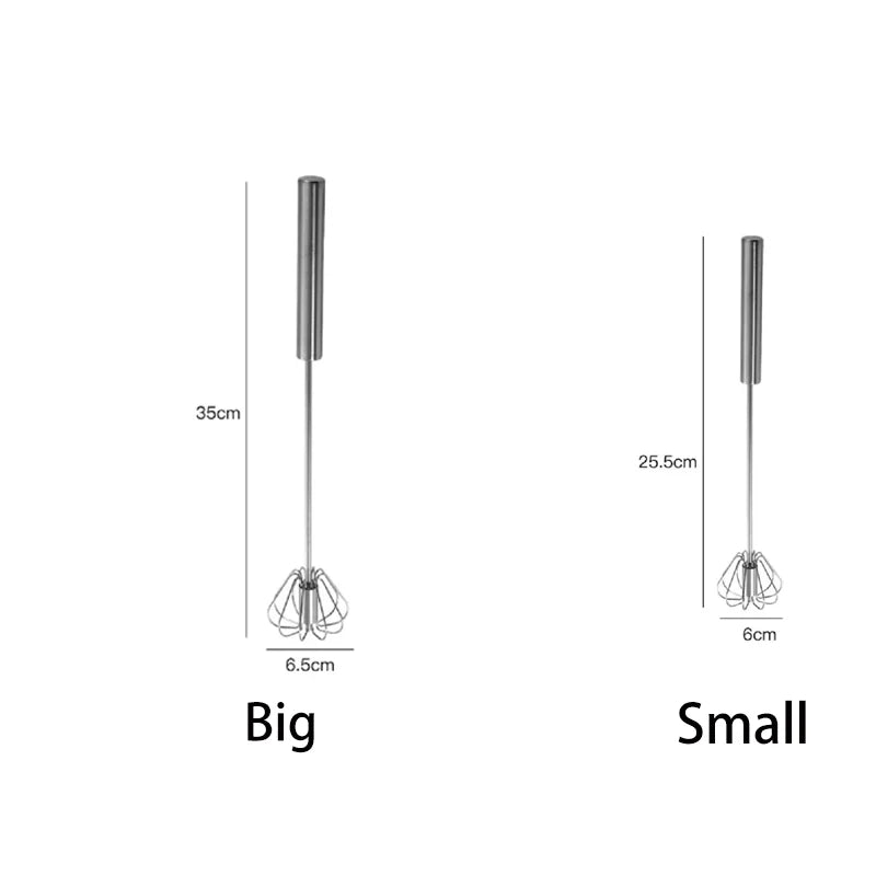 1pc Stainless Steel Egg Beater Semi-Automatic Hand Push Whisk Durable Kitchen Tool for Baking Cream Mixing  Effortless  Design