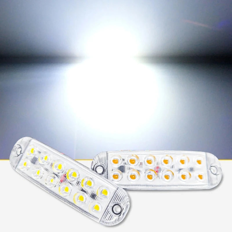 12 Led Strobe Side Warning Lights Strobe Grille Flashing Lightbar Car Truck Signal Lamp Traffic Lights 12V-80V