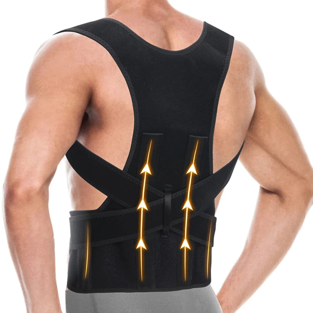 Posture Corrector Back Brace for Men and Women, Adjustable Full Back Support for Posture Improvement