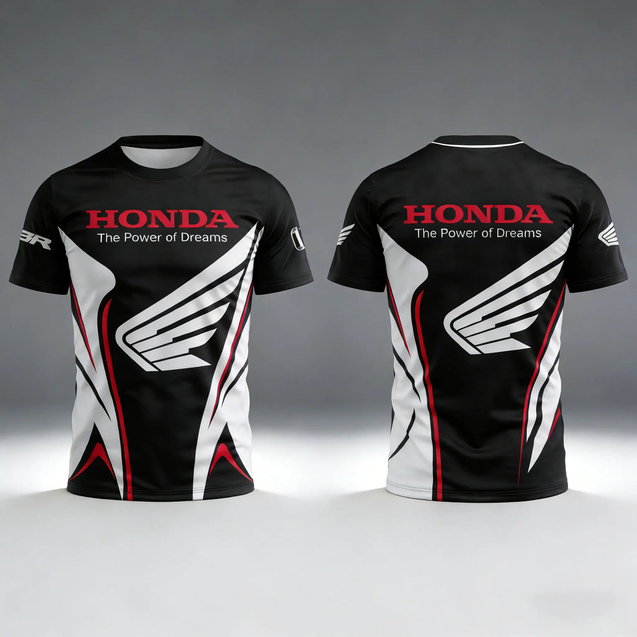 Honda Themed Commemorative Short Sleeved T-Shirt Trendy Car Fan Collection Daily Wear Mechanical Hot Blooded Sports Neat Clean