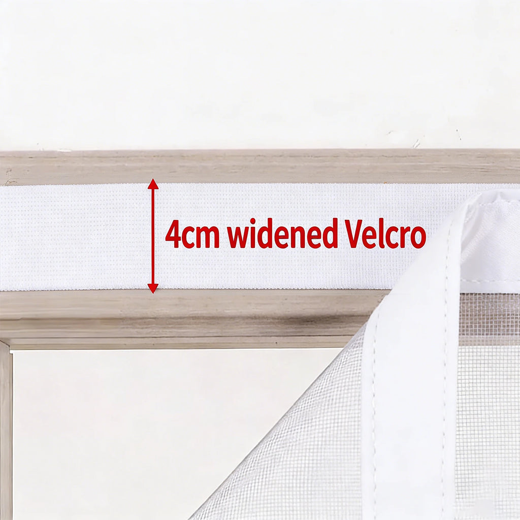 Self-Sealing Magnetic Screen Door Heavy Duty Insect Proof Mesh Curtain Hands-Free Pet Child Safe White