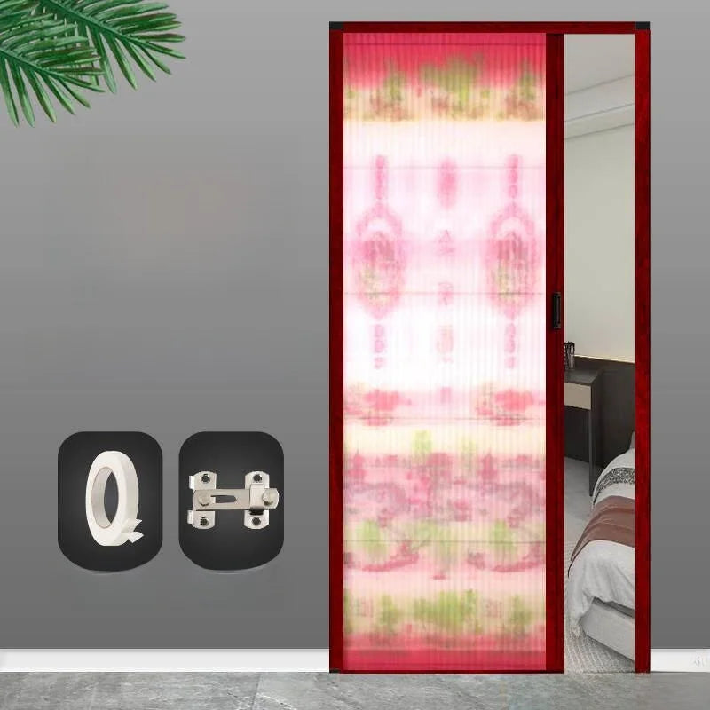 Invisible Mosquito-Proof Aluminum Alloy Sliding Door Curtain Home Entrance Screen Door Retractable Window Mesh Curtain
