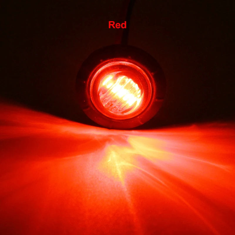 24V 3LED Round Trailer Side Marker Lights Yellow White Red Waterproof LED For Trucks Clearance Lights Truck Turn Signal Lamp