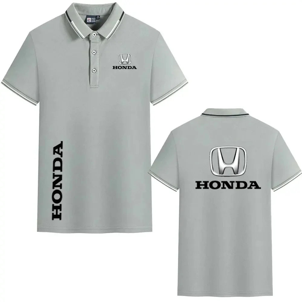 Honda motorcycle riding T-shirt, high-quality lapel polo shirt, successful business people daily commuting casual men's clothing