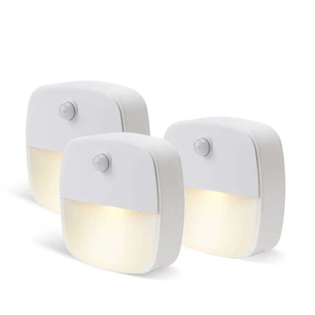 Motion Sensor LED Night Light Battery Operated Bedroom Stick on Warm Light for Bathroom Kitchen Cabinet Cupboard Hallway Stairs