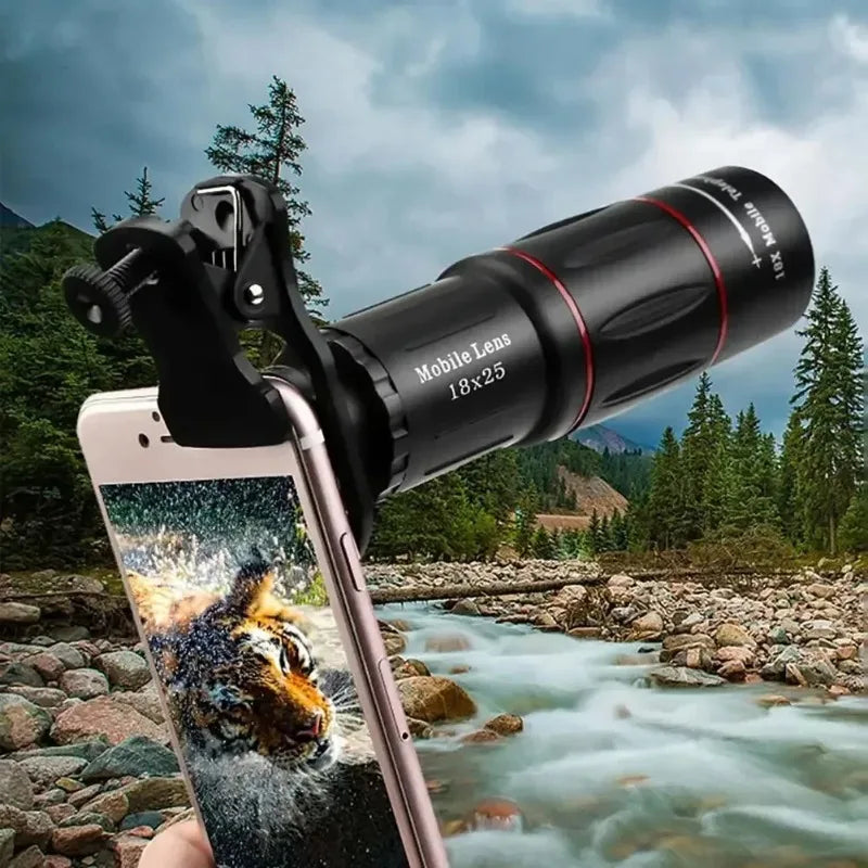 Universal 18x Magnification Telephoto Lens Clip-On Mobile Phone Camera Lens for Concerts - External Zoom