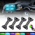 LED Grille Lights for Trucks 4 Pods Front Grill Light Smartphone APP Control/Music/Timing/Flashing Strobe Modes for Ram F150 F25