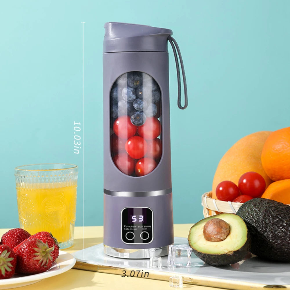 Portable Blender for Shakes and Smoothies 450ml BPA Free Travel Cup & Lid, Durable Stainless Steel Blades, Personal Smoothie