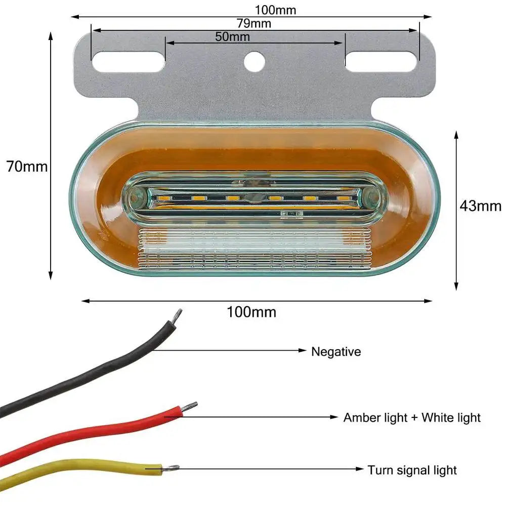 12pcs 12V/24V LED Car Truck Side Marker Lights Car External Lights Signal Indicator Lamp Warning Tail Light 3Modes Trailer Lorry