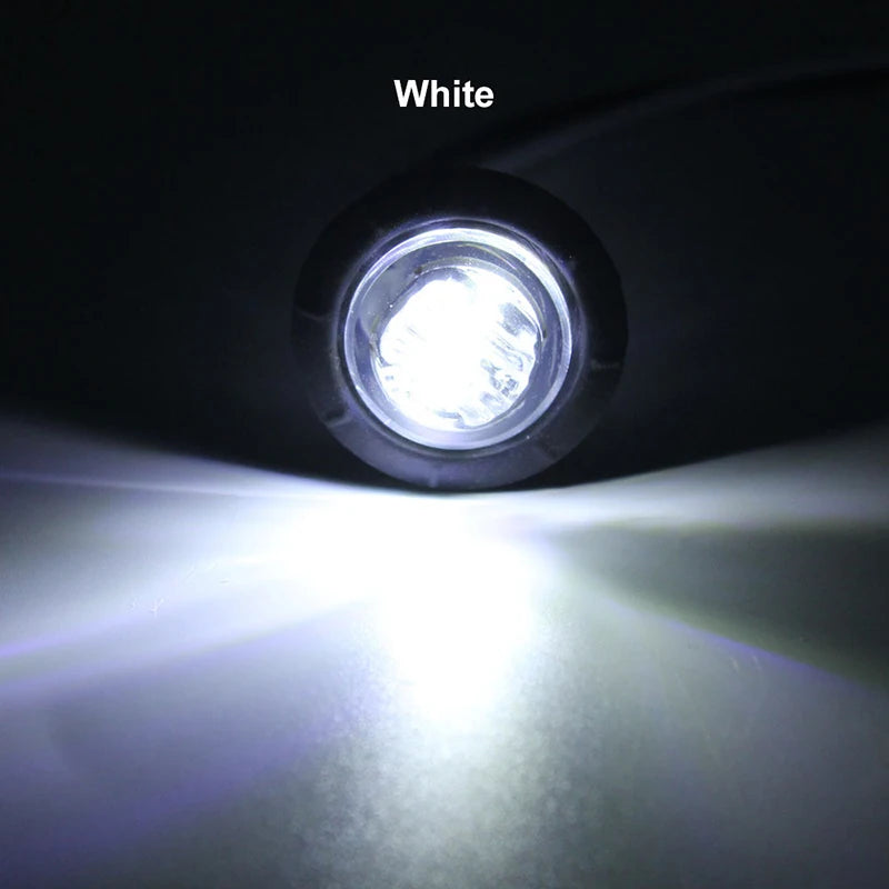24V 3LED Round Trailer Side Marker Lights Yellow White Red Waterproof LED For Trucks Clearance Lights Truck Turn Signal Lamp