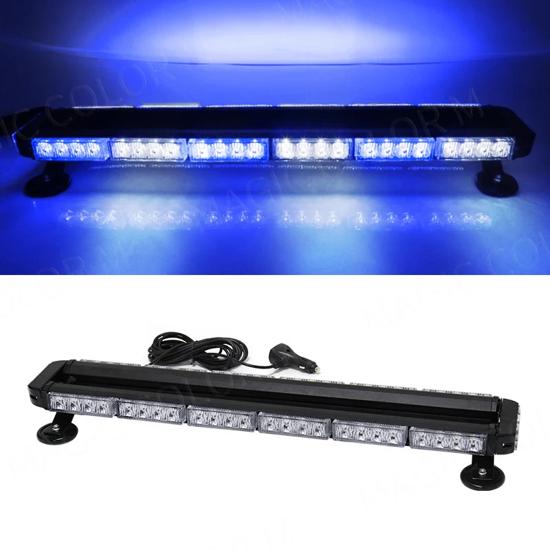 Car Strobe Emergency Warning Lights 54 Led Flashing Auto Truck Beacon Signal Lamp Flash Dash Windshield Magnetic Base 12V