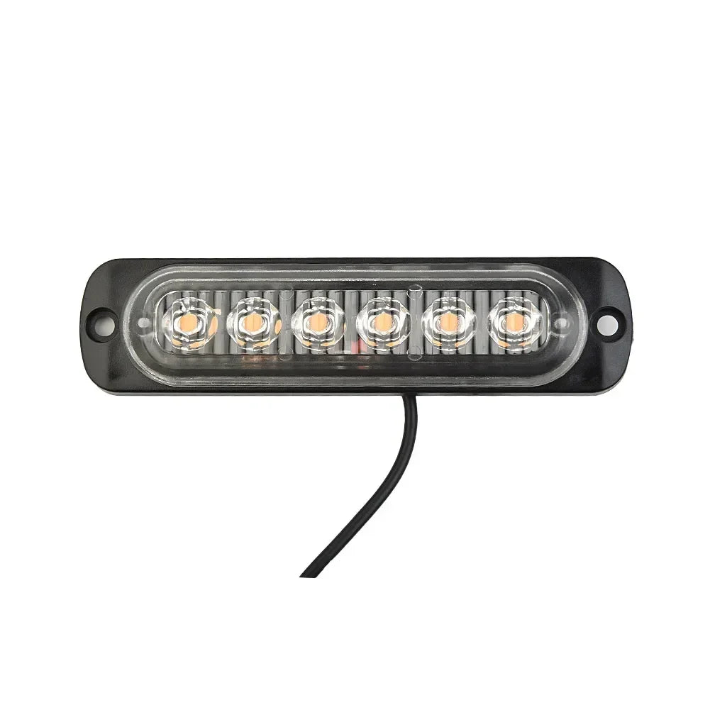 12V-24v Car Led Light Bar Amber Car Truck Side Marker Light Turn Light Bar Indicators Lamps Hazard Beacon Warning Lamp 6 Led