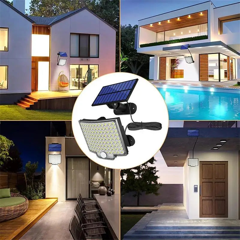 106 LED Solar Motion Sensor Lights with 3 Brightness Modes, Outdoor Wall Lights for Front Door