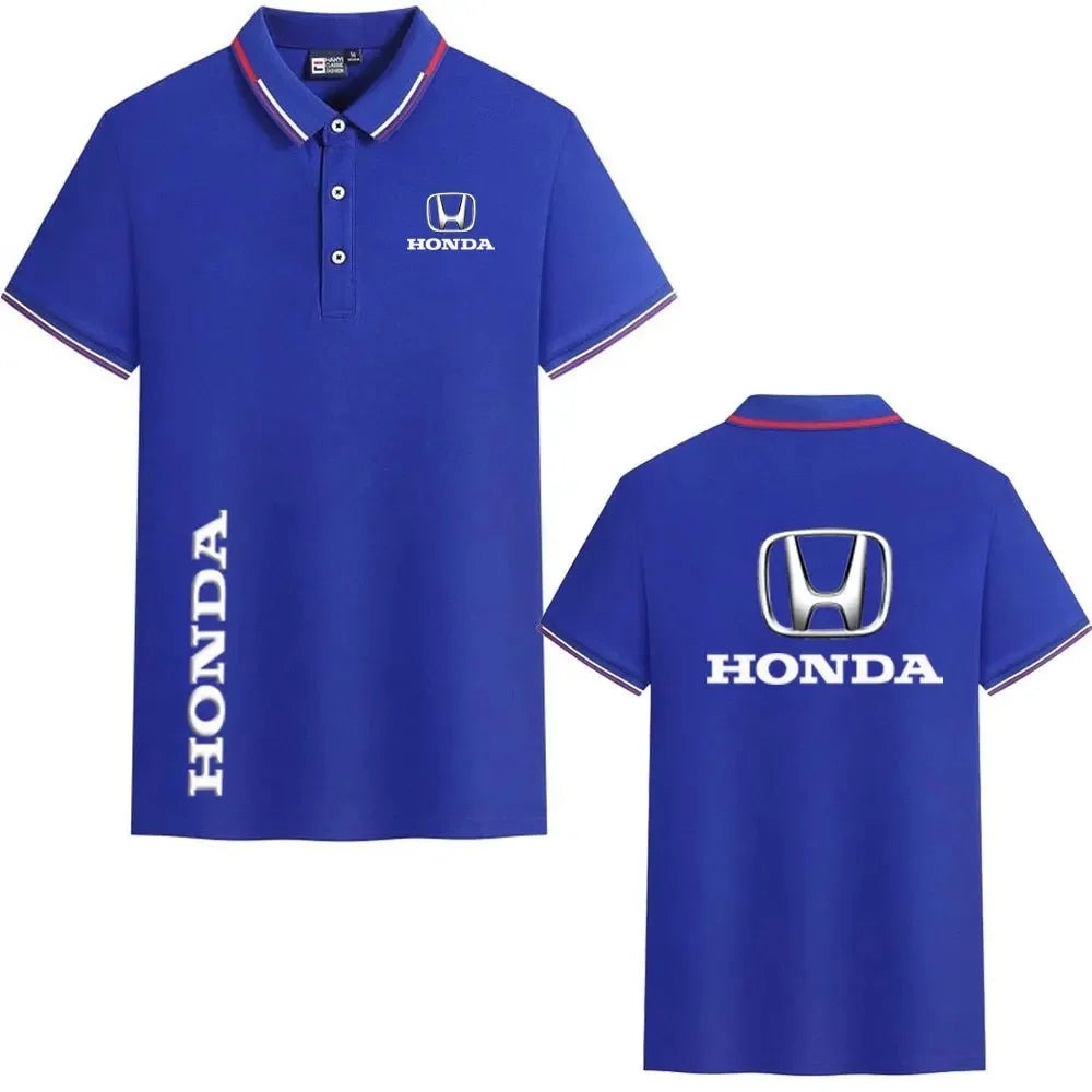 Honda motorcycle riding T-shirt, high-quality lapel polo shirt, successful business people daily commuting casual men's clothing