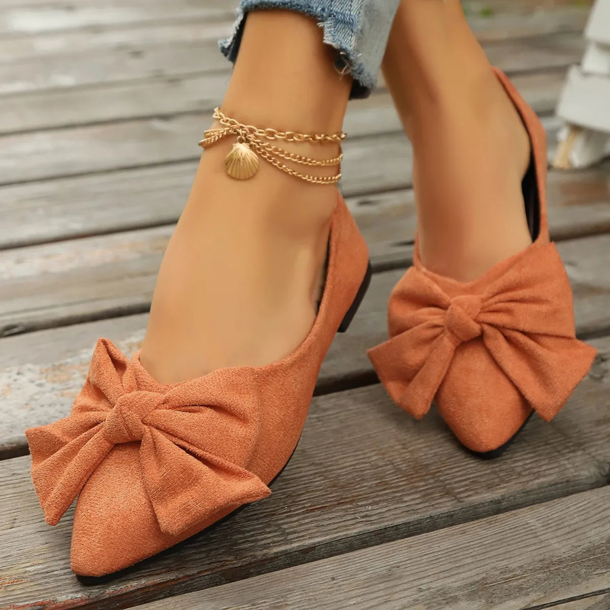 Women Flats Shoes Summer New Bow Pointed Toe Female Loafers Walking Fashion Sneakers Casual Shallow Breathable Shoes for Women