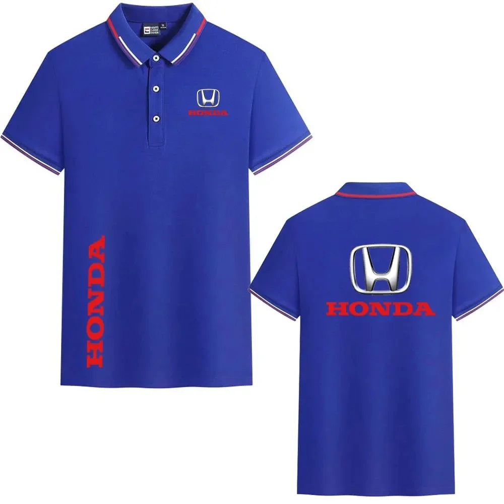 Honda motorcycle riding T-shirt, high-quality lapel polo shirt, successful business people daily commuting casual men's clothing