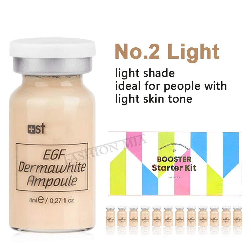 12PCS Korea BB Cream Skin Boost Kit Niacinamide/Peptide Foundation Serum Moisturize Antioxidant Sunscreen Face Skin Care