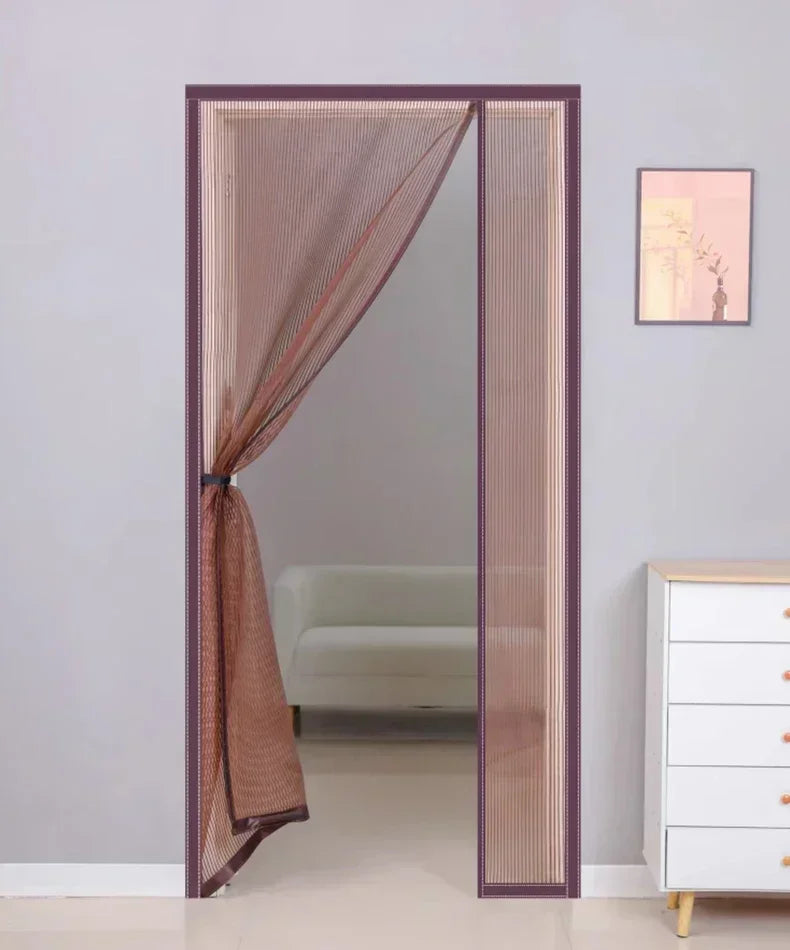 Magnetic Door Screen Custom Size Mosquito Net Curtain Fly Insect Automatic Closing Invisible Mesh For Kitchen indoor living room