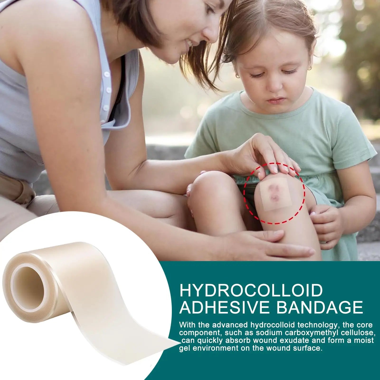 Hydrocolloid Roll Waterproof Pimple Patches Absorbent Flexible Tape Adhesive Dressing for Blister Burn Pimple Skin Heel Daily