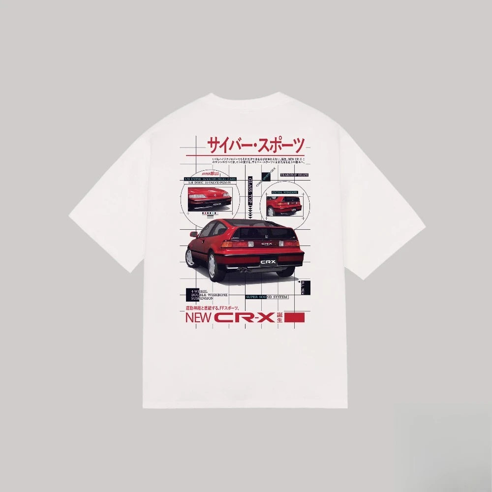 Honda Men's and Women's T-shirt Summer Cotton Tee Honda Vintage JDM Short-sleeved Spring and Autumn Motorcycle Cycling Top