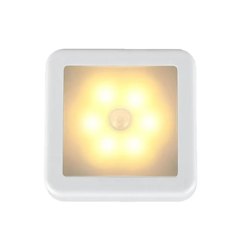 Motion Controlled Human Body Sensor LED Night Light Smart Battery Operated For Baby Room Hallway Pathway Home Light