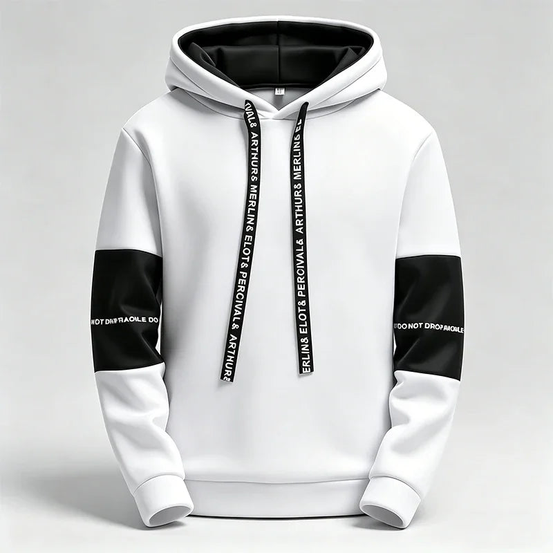 2026 Mens Sweatshirts Black White Casual Hoodies Outdoors Fitness Sports Jogging Man Clothing Daily Fashion Versatile Sportswear