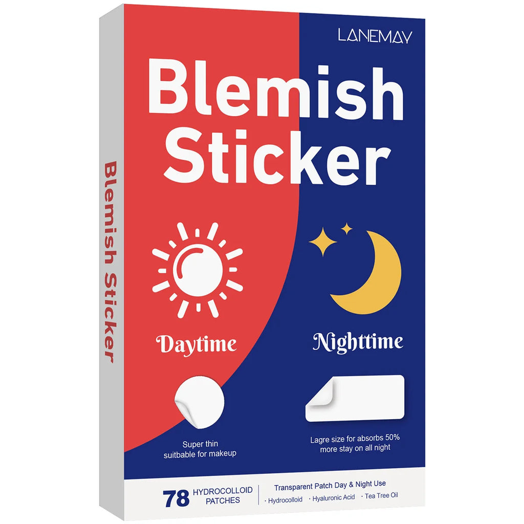 78pcs/set Pimple Patches - Day And Night 2 Sizes 78 Patches Hydrocolloid Acne Pimple Covering Patches With Hyaluronic Acid, Tea