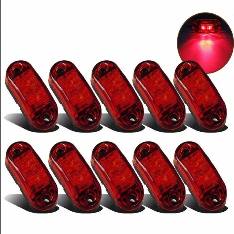10PCS 12V 24V Truck Lorry for Warning Light 3 LED Light Oval Clearance Trailer Truck LED Side Marker Lamp