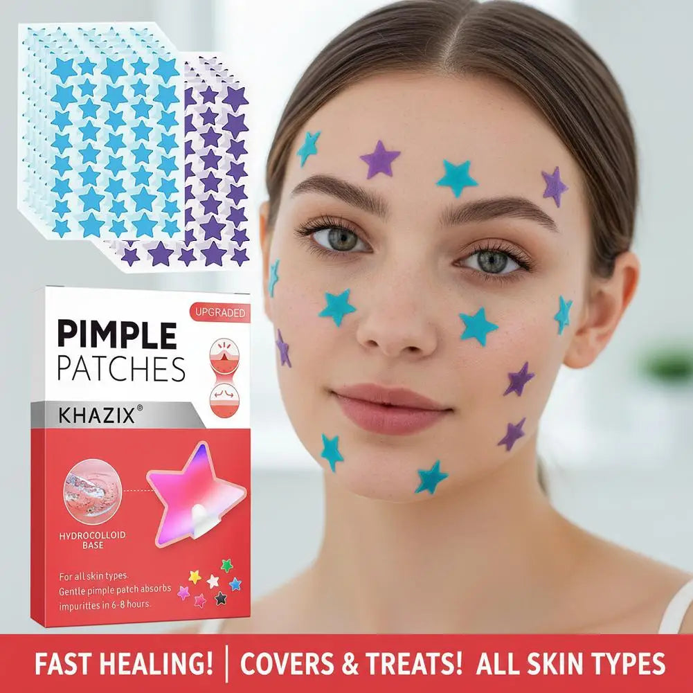 280pcs Hydrocolloid Pimple Patches Colorful Star Facial Acne Patches Invisible Ultra-thin Pimples Cover Patches Daily SkinCare