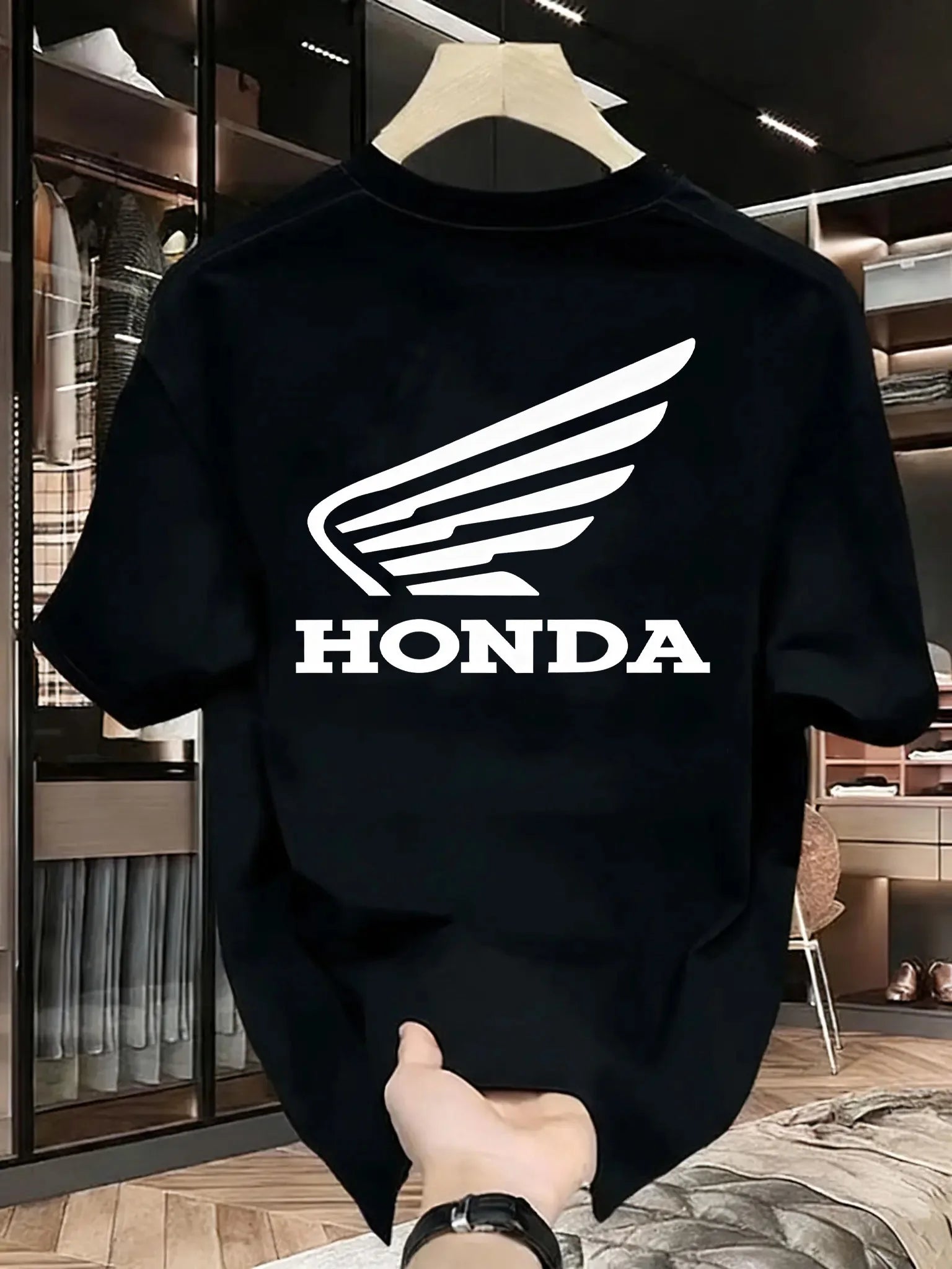 Men's and women's Honda cotton T-shirts, short sleeved retro casual fashion T-shirts for motorcycle racing, off-road enthusiasts