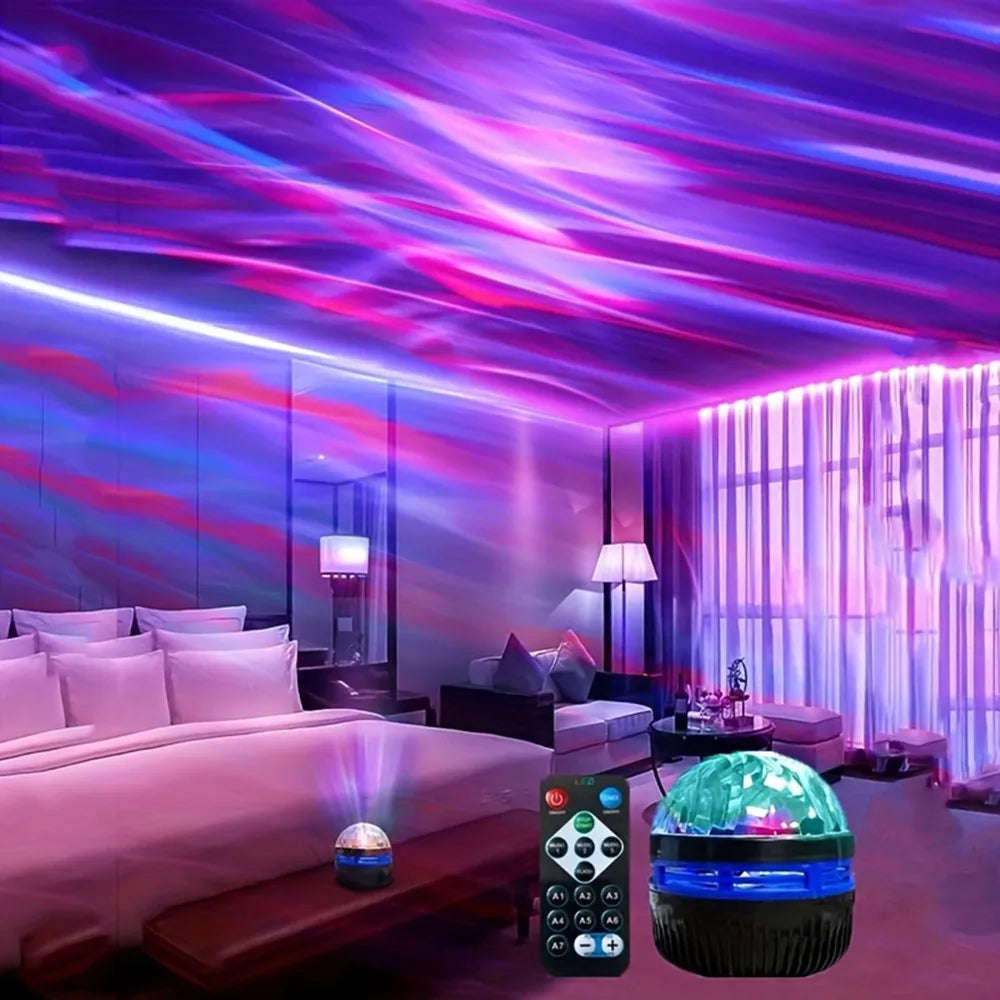 LED Star Galaxy Projector Lamp USB Auto Rotating Magic Ball Moon Light Colorful Starry Sky Remote Control NightLights Room Decor